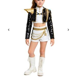 K pop demon hunters Kids Costume with Gold Accents